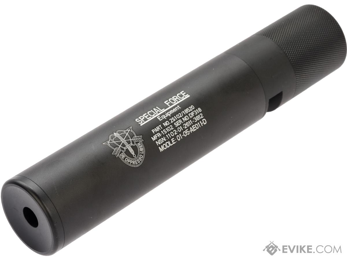 King Arms Eagle Force 195mm x 37mm QD Mock Silencer Tracer Unit (Color:  Black / Special Force), Accessories & Parts, Mock Suppressor -   Airsoft Superstore