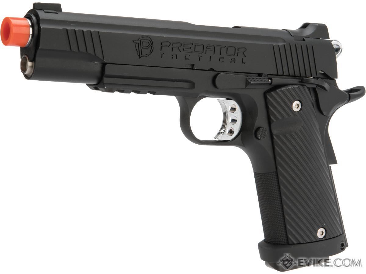 Predator Tactical Iron Shrike Gas Blowback 1911 Pistol by King Arms (Color: Black / CO2 / Rail)