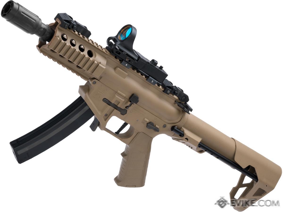 King Arms PDW 9mm SBR Airsoft AEG Rifle (Color: Desert Earth / Shorty)