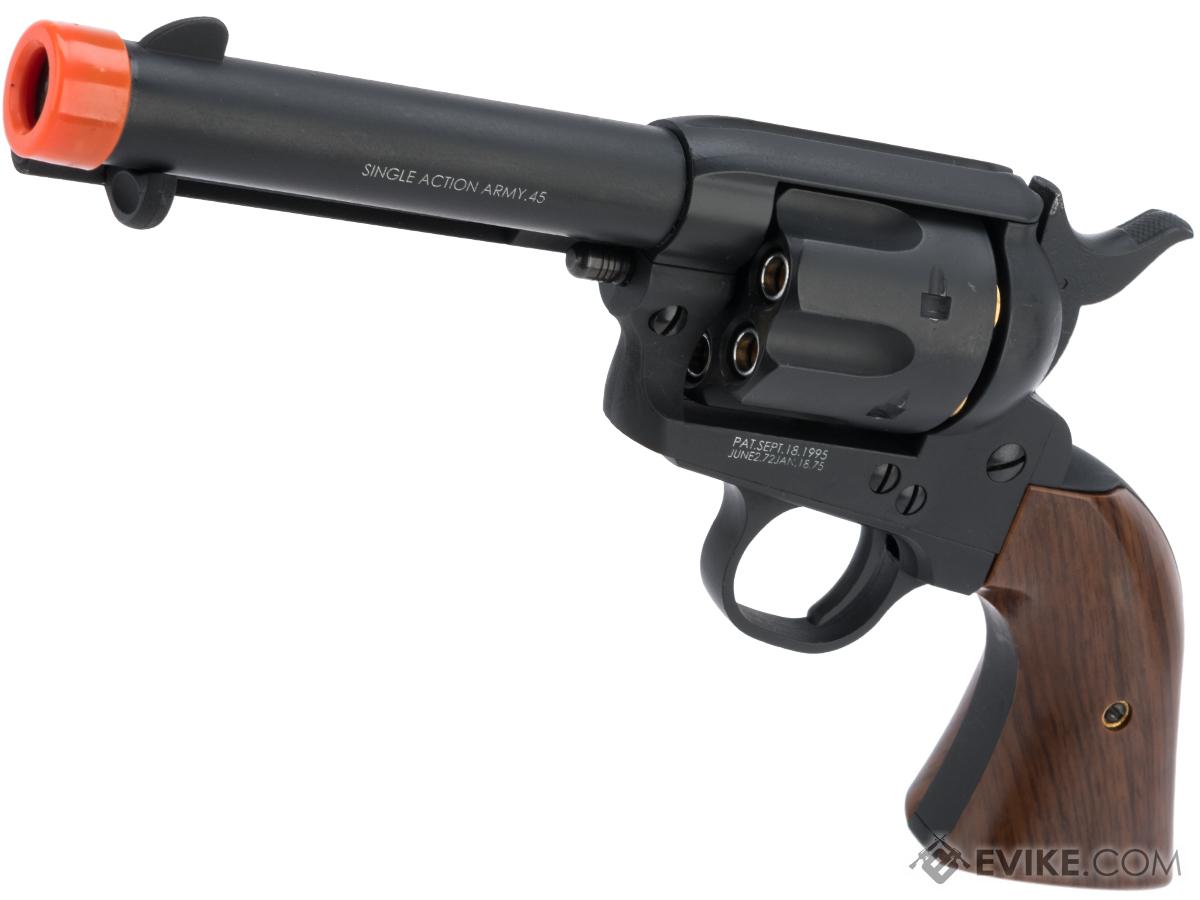 Cybergun Colt Licensed SAA .45 Peacemaker Gas Powered Airsoft Revolver by King Arms (Model: Short Barrel / Black Cerakote)