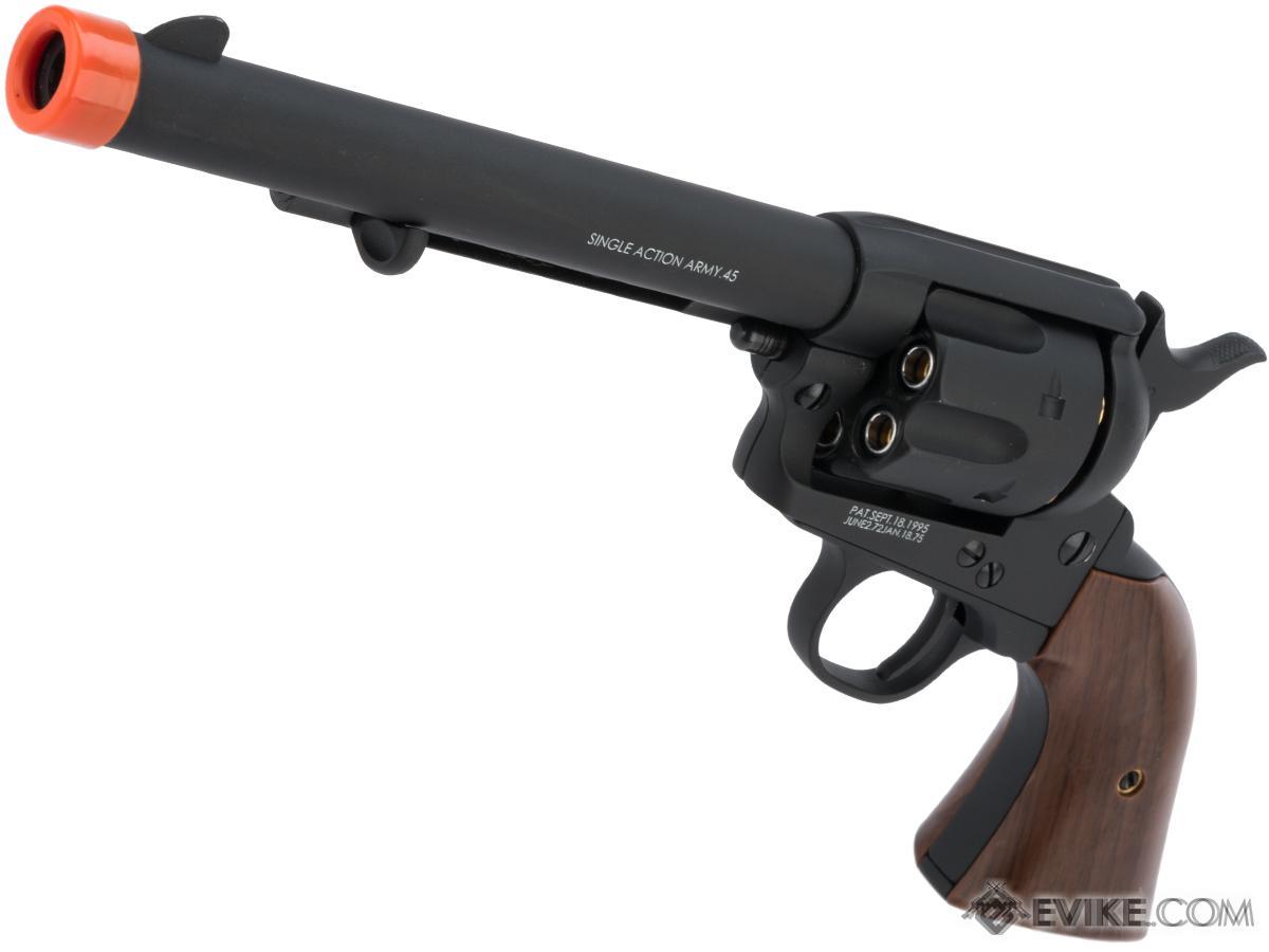 Cybergun Colt Licensed SAA .45 Peacemaker Gas Powered Airsoft Revolver by King Arms (Model: Cavalry Barrel / Dull Black)