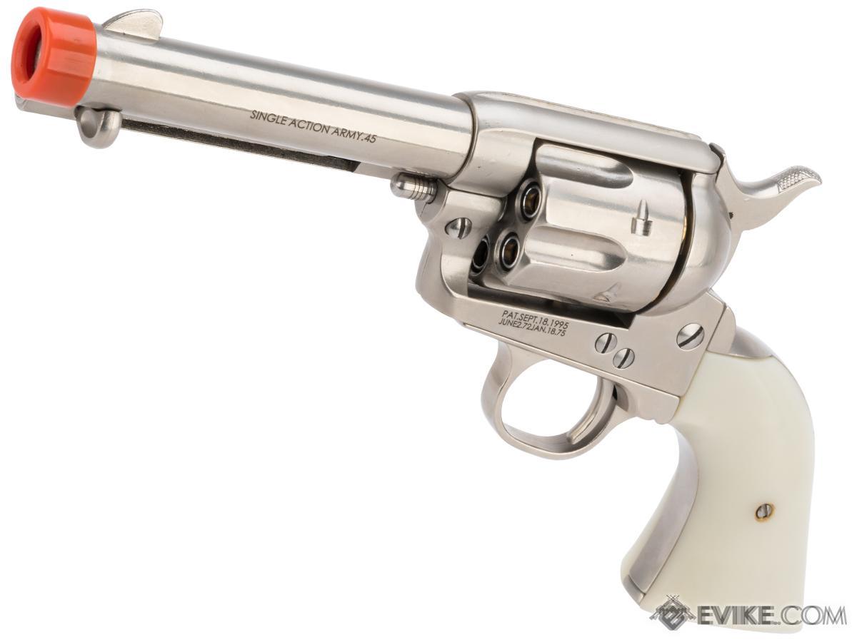 Cybergun Colt Licensed SAA .45 Peacemaker Gas Powered Airsoft Revolver by King Arms (Model: Short Barrel / Silver)