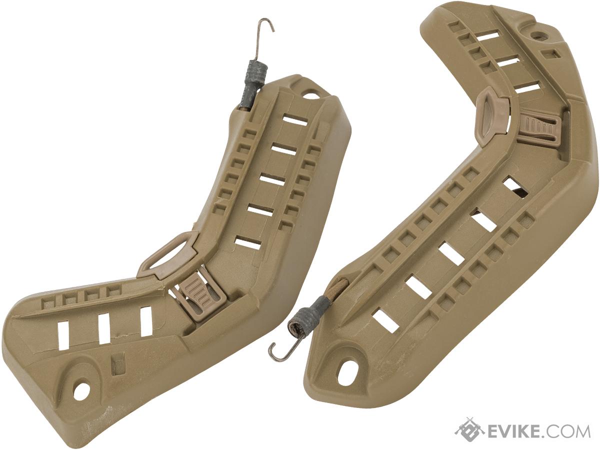 Accessory Rails for Airsoft Bump MICH ACH Helmets (with screws) Tan