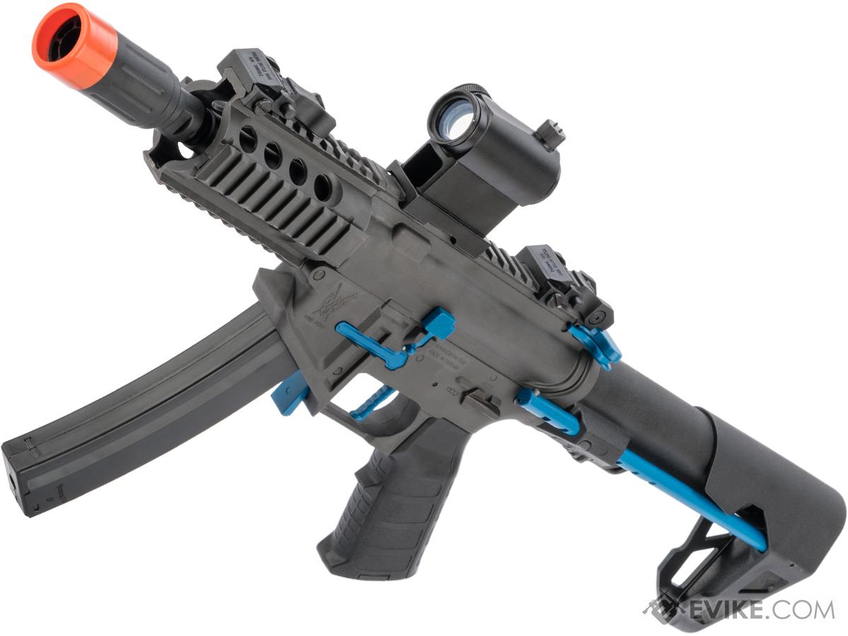 King Arms PDW 9mm SBR Airsoft AEG Rifle (Color: Grey & Blue / Shorty)