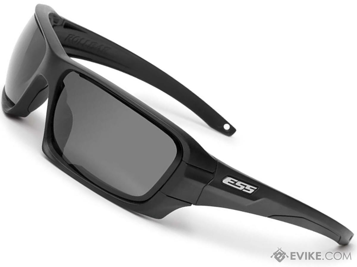 ESS Rollbar ANSI Rated Rapid Lens Exchange Sunglasses (Color: Black w/ Silver Logo / Clear & Smoke Gray Lens)