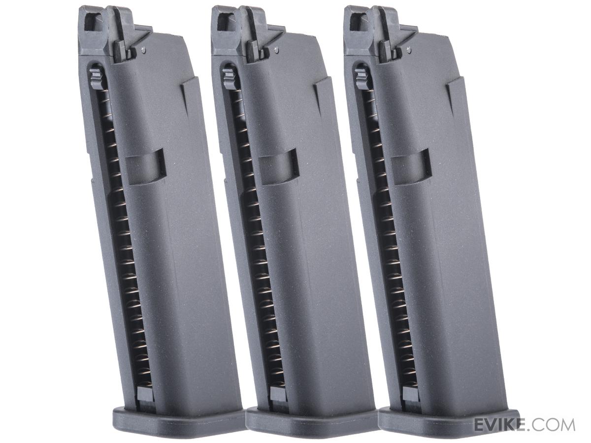 KRYTAC 24 Round Magazine for Maxim 9 Gas Blowback Airsoft Pistols (Model: Green Gas / Three Magazine Pack)