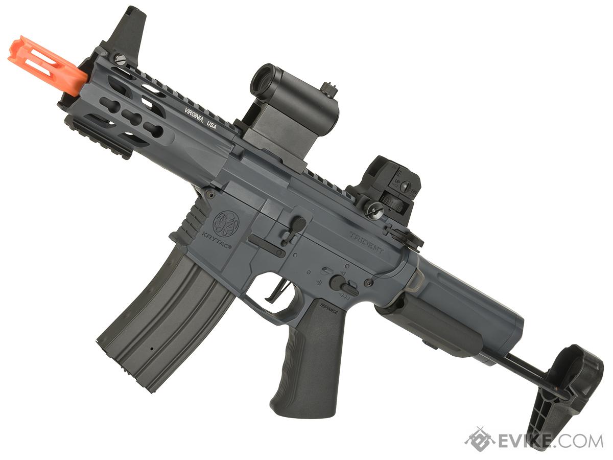 Krytac Full Metal Trident MKII PDW Airsoft AEG Rifle (Color: Combat Grey / 10 Mag Bundle)