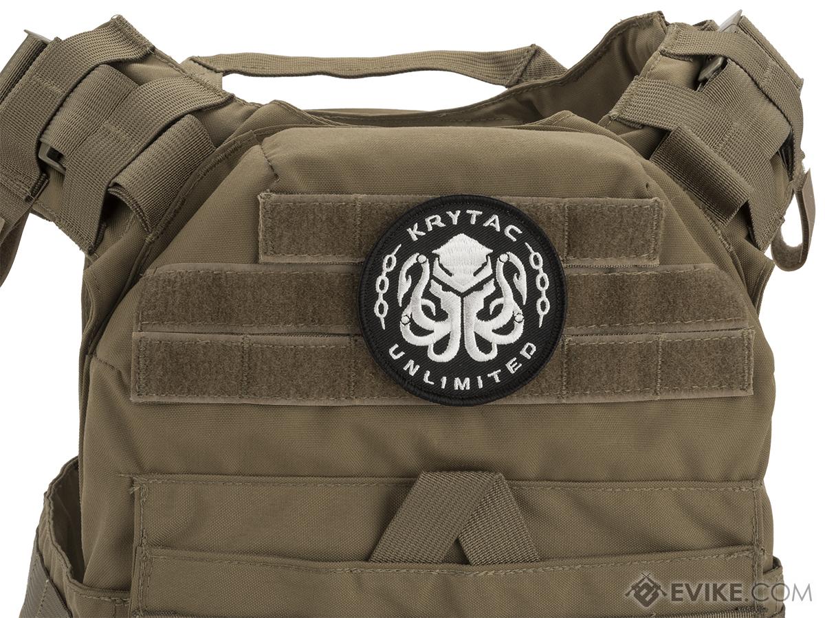 Krytac Embroidered Hook and Loop Morale Patch Black, Tactical Gear