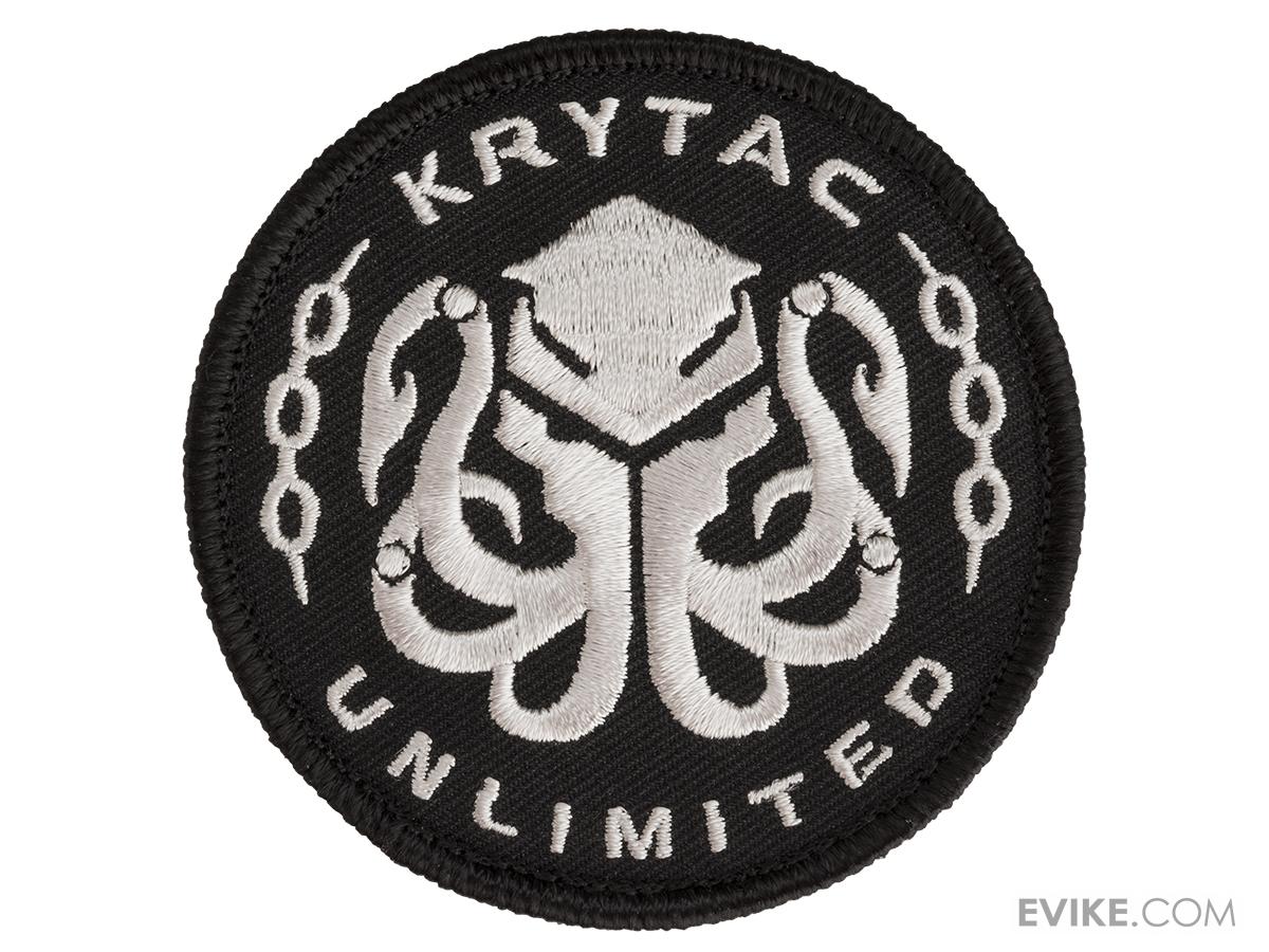 Krytac Embroidered Hook and Loop Morale Patch Black, Tactical Gear