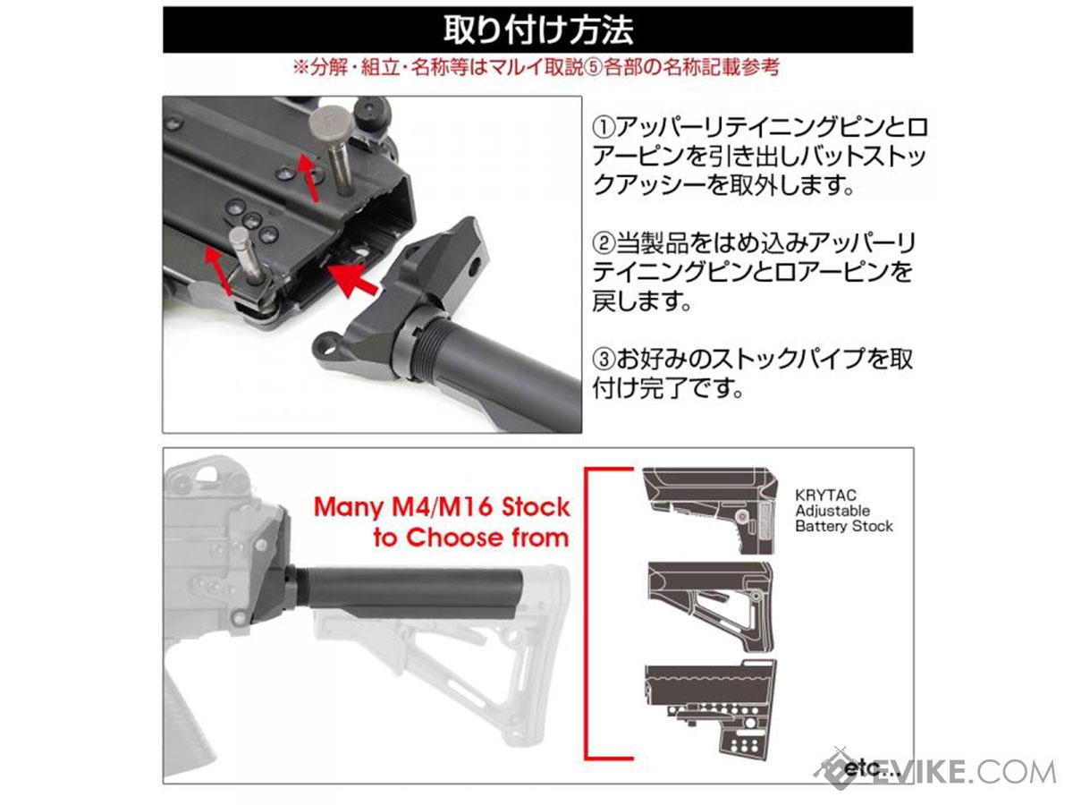 Laylax Ar Buffer Tube Adapter Set For Tokyo Marui Mk46 Mod 0 Next Generation Airsoft Aeg Machine Guns Accessories Parts External Parts Stocks M249 Pkm Mk43 M60 Evike Com Airsoft Superstore