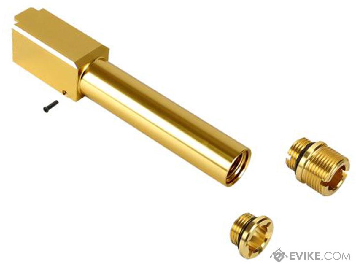 Nine Ball Non-Recoiling Two-Way Outer Barrel for Elite Force GLOCK 19X Airsoft Gas Blowback Pistols (Color: Gold)