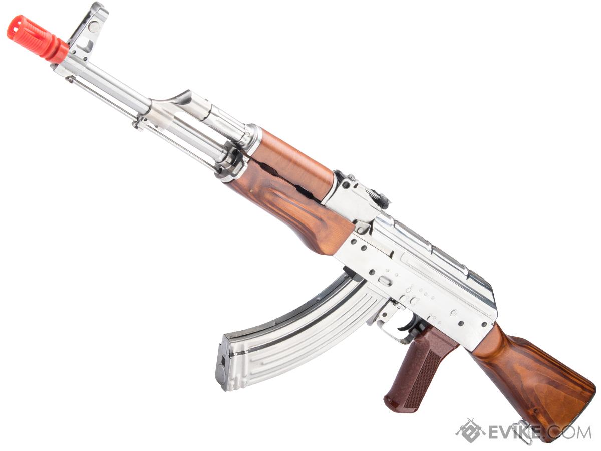 LCT Stamped Steel AKM Airsoft AEG Rifle w/ Full Stock (Model: Stainless Steel / Standard AEG)