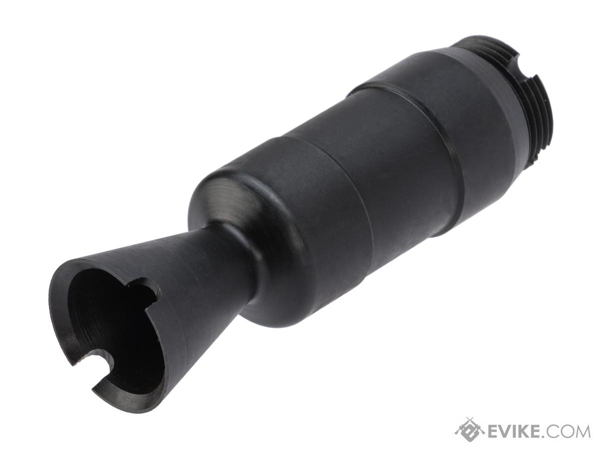 LCT Steel Flash Hider for AK74U Series Airsoft AEG Rifles (Model: 14mm CCW to 24mm CCW Adapter)