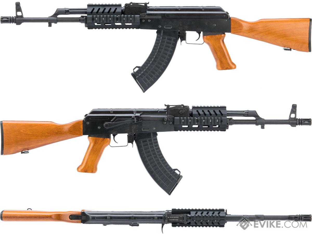 LCT Stamped Steel TX-63 AK EBB AEG Rifle w/ Quad Rail & Real Wood