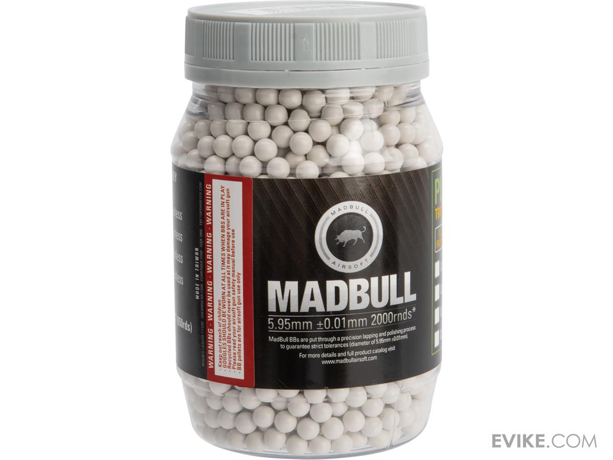 MadBull Premium Match Grade Heavy Weight 6mm Airsoft Sniper BB (Model: .40g White / 2000rd Bottle)