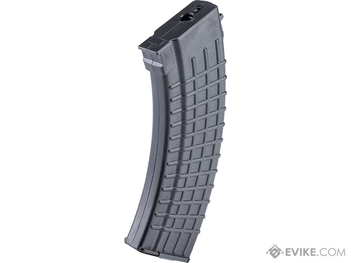 MAG 100 Round Mid-cap Magazine For AK Series Airsoft AEG (Color: Black / Waffle / One Magazine)