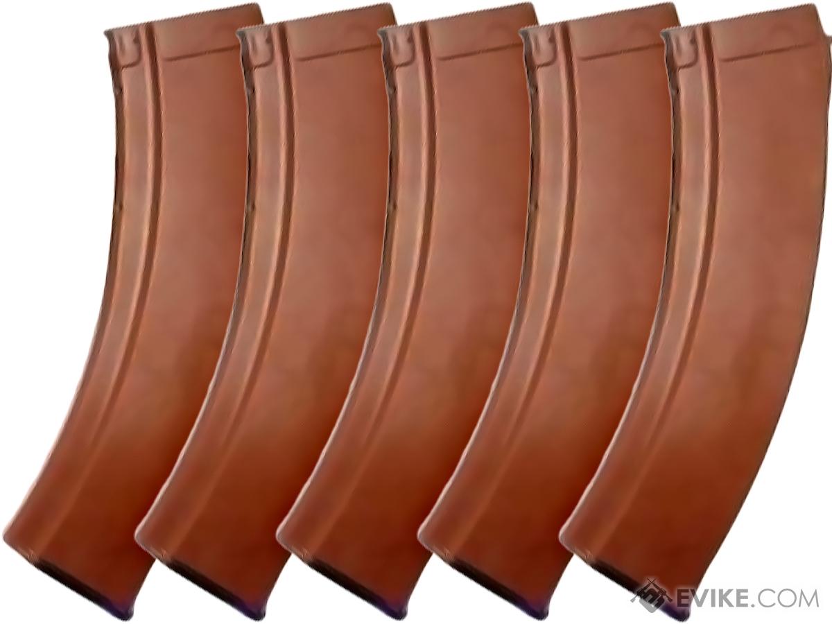 MAG EX-Long 140rd Mid-Cap Long Magazine for AK Series Airsoft AEG (Color: Imitation Bakelite / Package of 5)