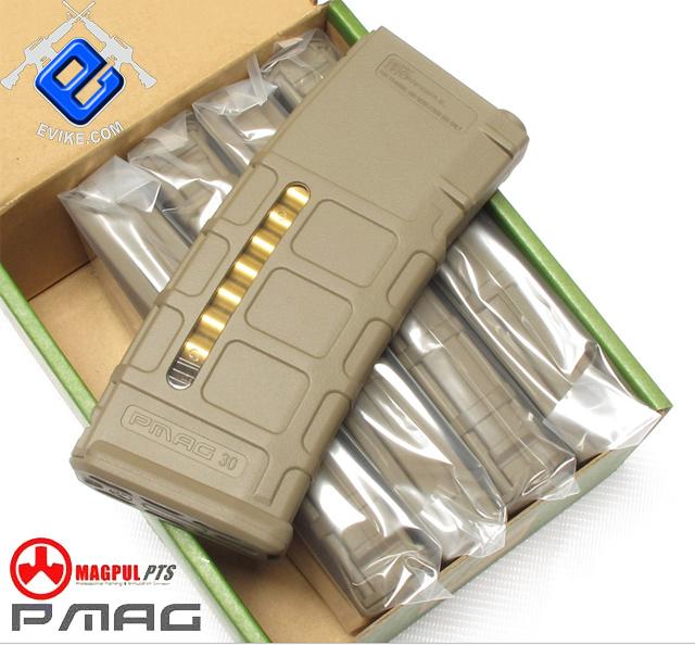 z Magpul PTS 75rd Mid-Cap PMAG for M4 M16 Series Airsoft AEG - Dark Earth (Box Set of 5)