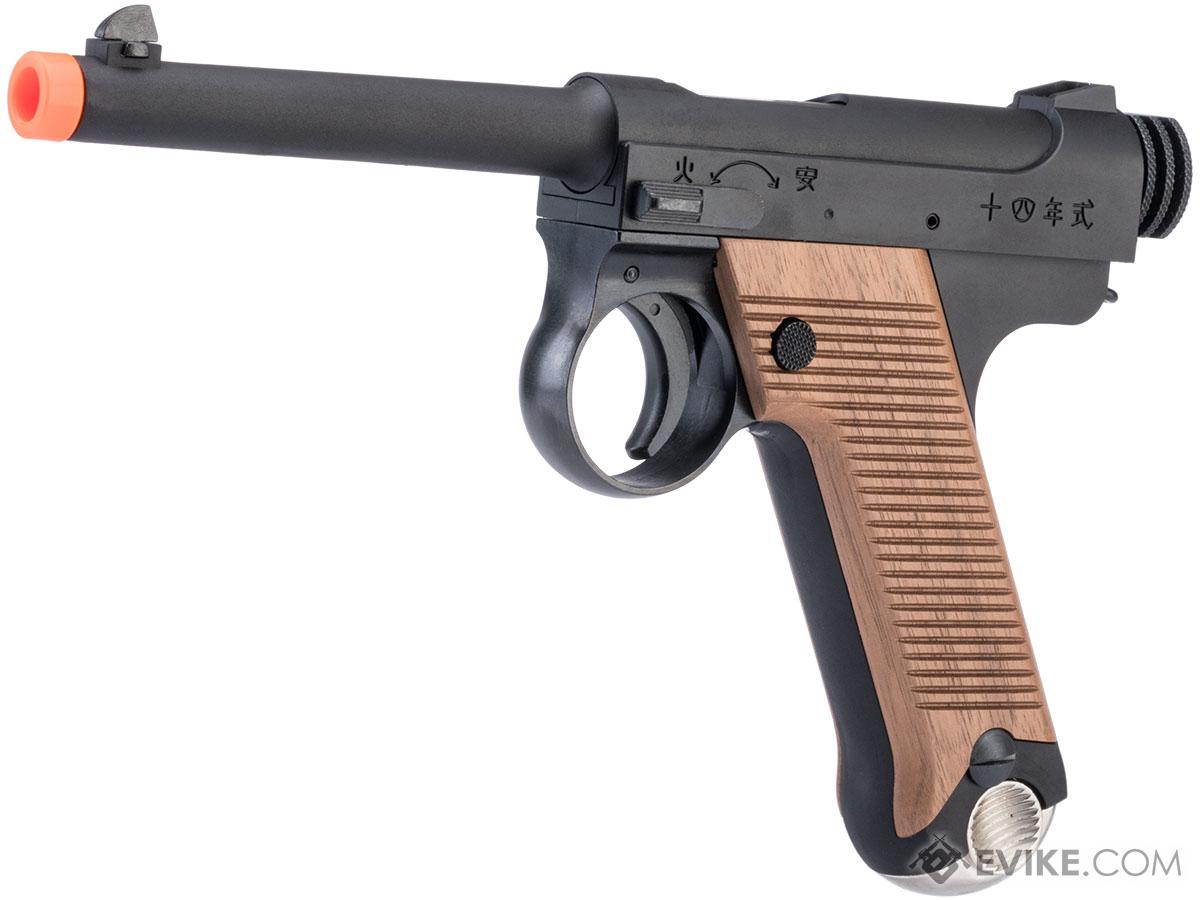 Marushin Nambu Type 14 Gas Blowback Airsoft Pistol (Model: Early Type / Black Finish / Wood Grips)