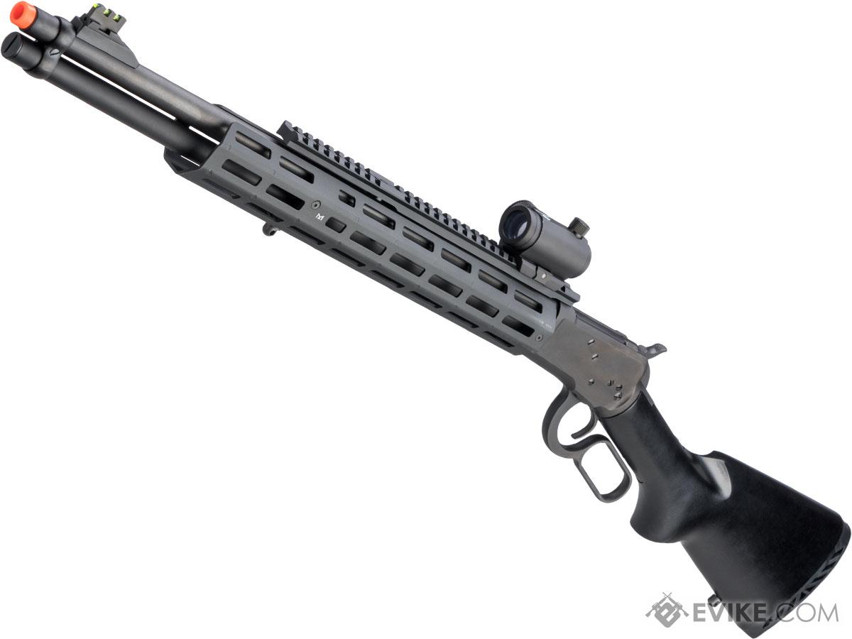 Marushin Raptor Zero M1892 Lever Action Airsoft Gas Rifle w/ Wood Stock & M-LOK Handguard (Model: Black)