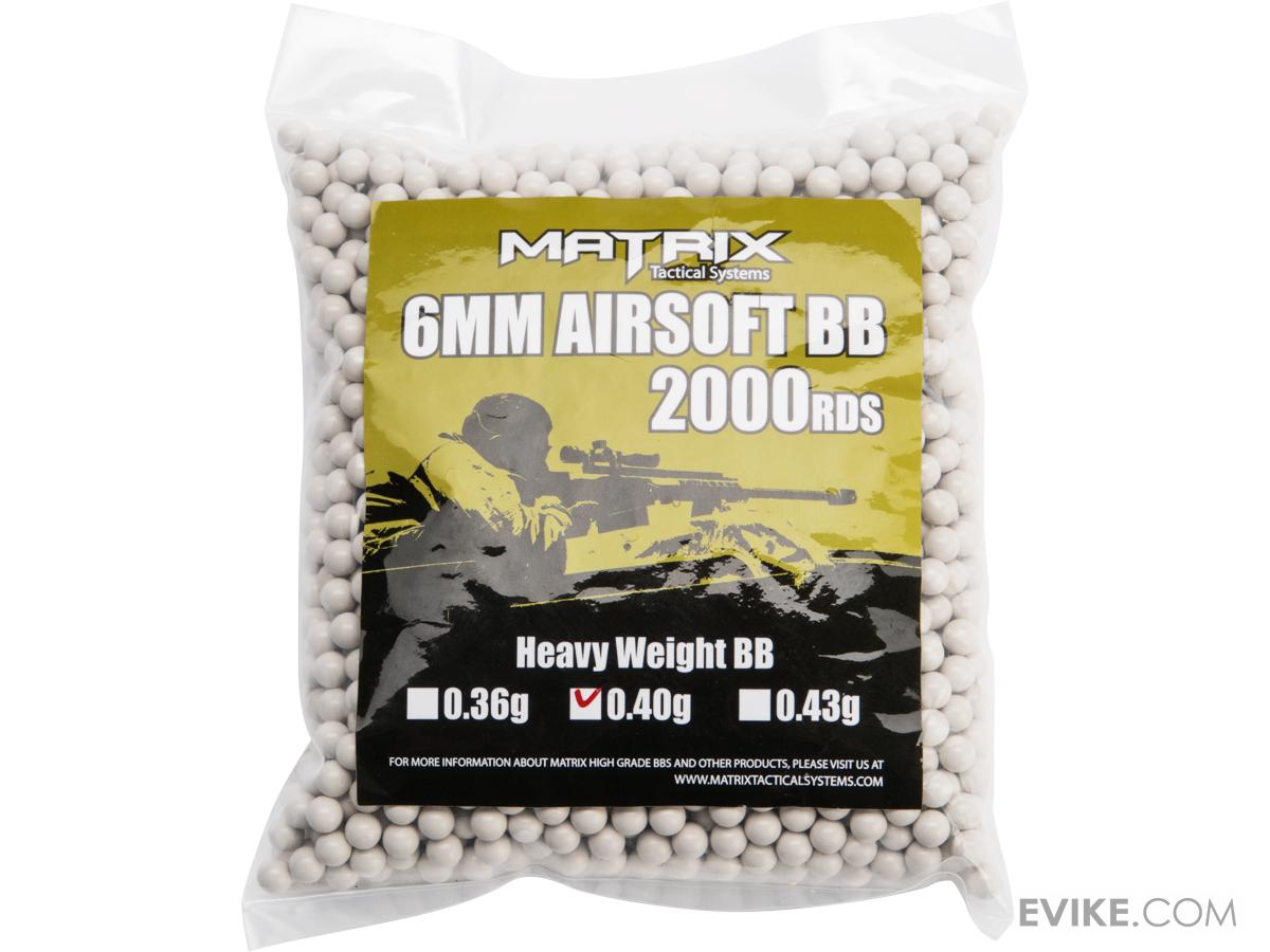 0.40g "Sniper MAX Grade" 6mm Airsoft BB by Matrix (Color White / 2,000