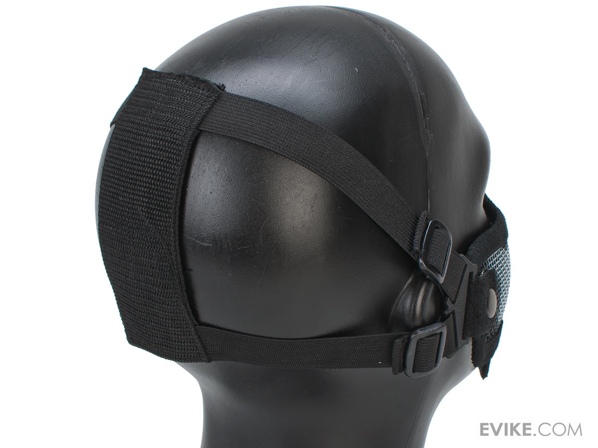 Matrix Iron Face Carbon Steel Mesh "Striker V1" Lower Half Mask (Color Black Skull), Tactical