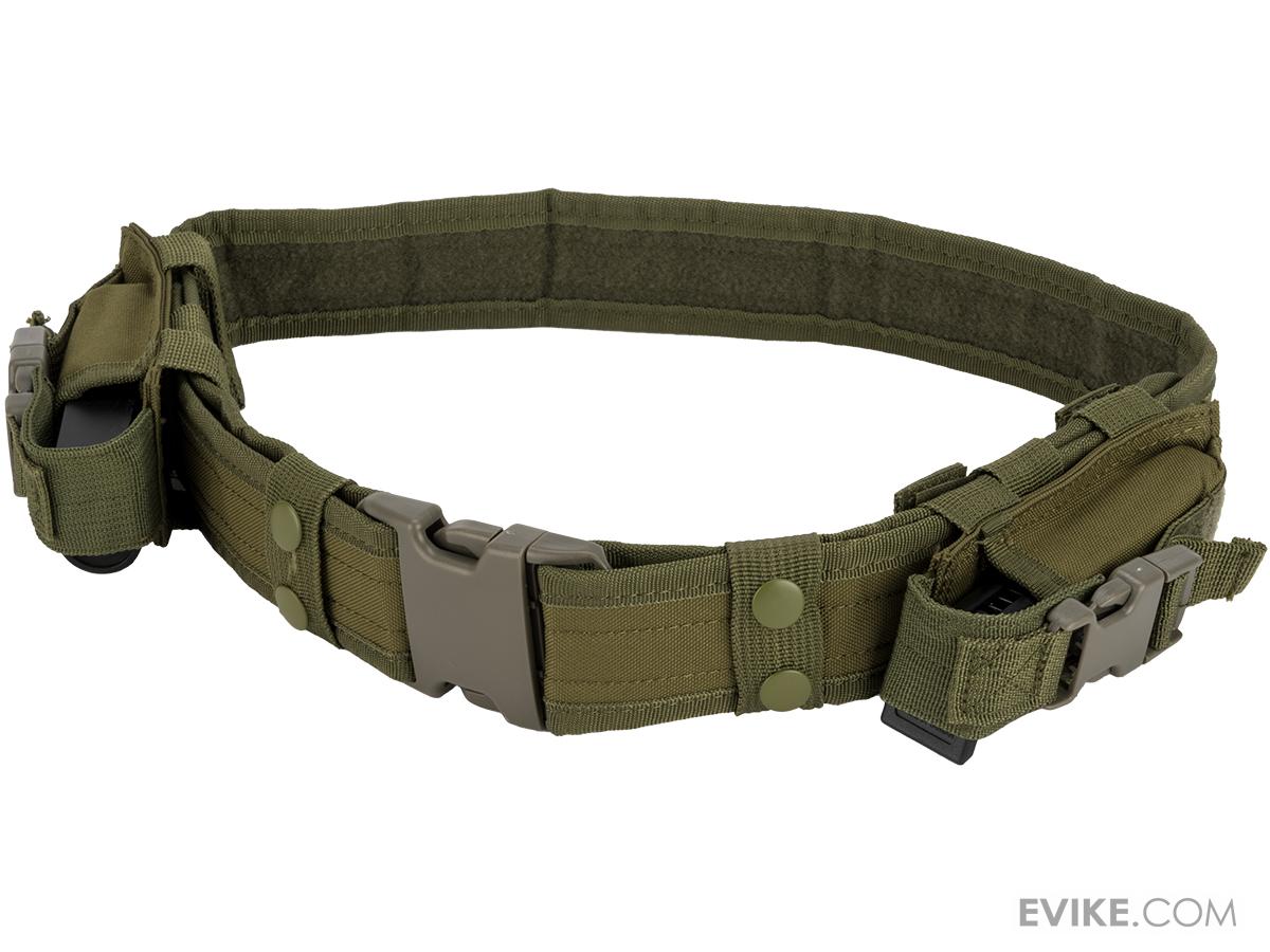 Matrix Tactical Ballistic Nylon Pistol Belt w/ Mag Pouches (Color OD