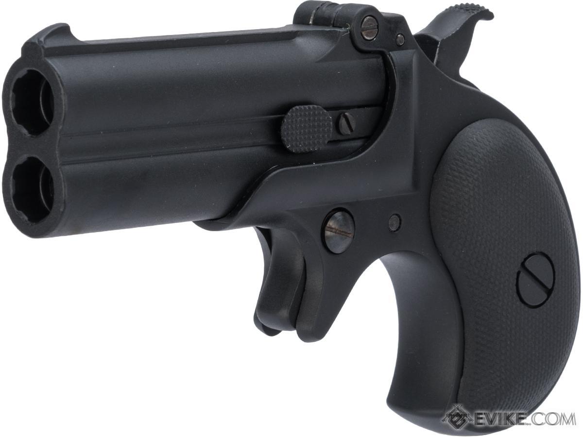 Maxtact Gas Powered Full Metal Derringer Airsoft Double Barrel Pistol (Color: Black)