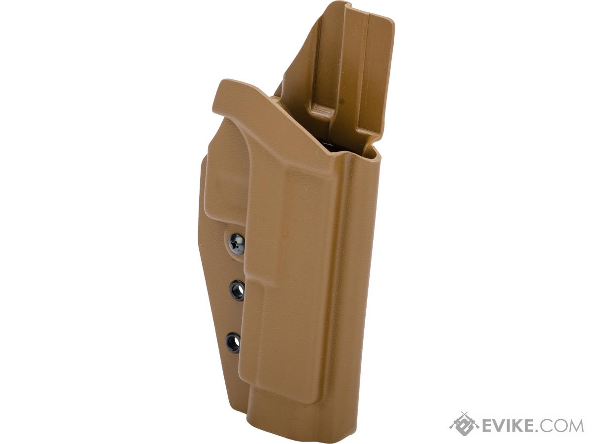 MC Kydex Airsoft Elite Series Pistol Holster for Glock 19/17/22/33 (Model: Coyote Brown / No Attachment / Right Hand)