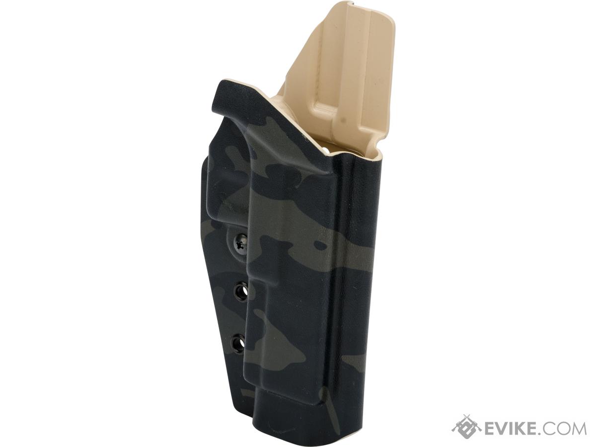 MC Kydex Airsoft Elite Series Pistol Holster for Glock 19/17/22/33 (Model: Multicam Black / No Attachment / Right Hand)