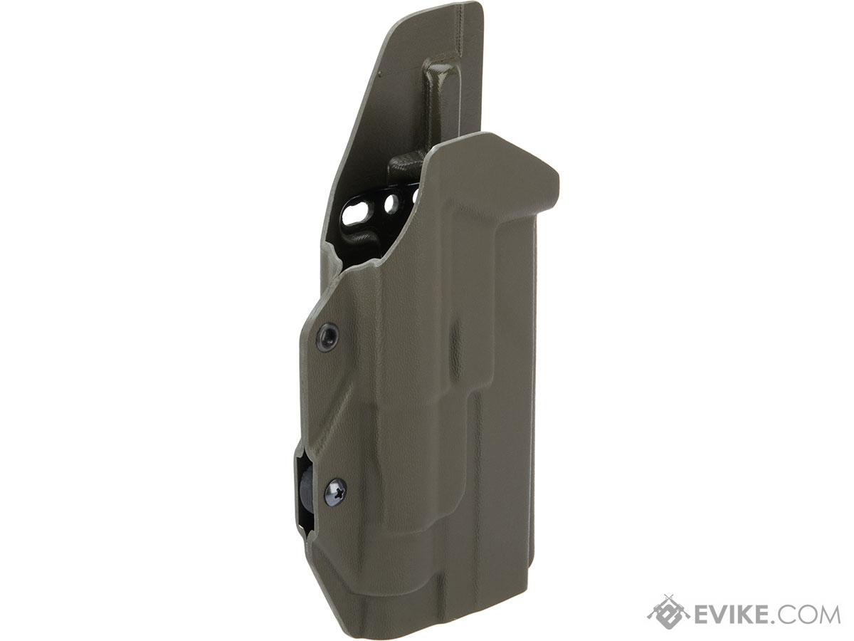 MC Kydex Airsoft Elite Series Pistol Holster for Glock 19/17/22/33 w/ TLR-1 Flashlight (Model: OD Green / No Attachment / Right Hand)