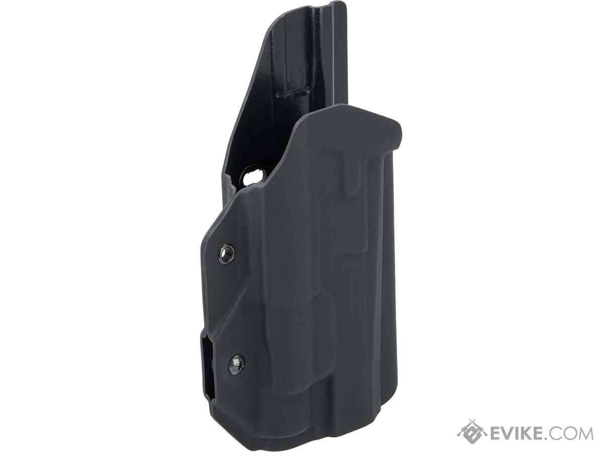MC Kydex Airsoft Elite Series Pistol Holster for CZ P-09 w/ TLR-1 Flashlight (Model: Black / No Attachment / Right Hand)