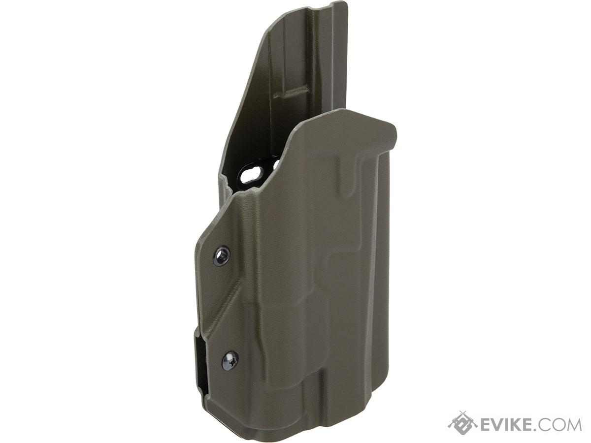 MC Kydex Airsoft Elite Series Pistol Holster for CZ P-09 w/ TLR-1 Flashlight (Model: OD Green / No Attachment / Right Hand)