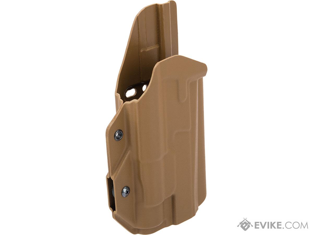 MC Kydex Airsoft Elite Series Pistol Holster for CZ P-09 w/ TLR-1 Flashlight (Model: Coyote Brown / Duty Drop / Right Hand)