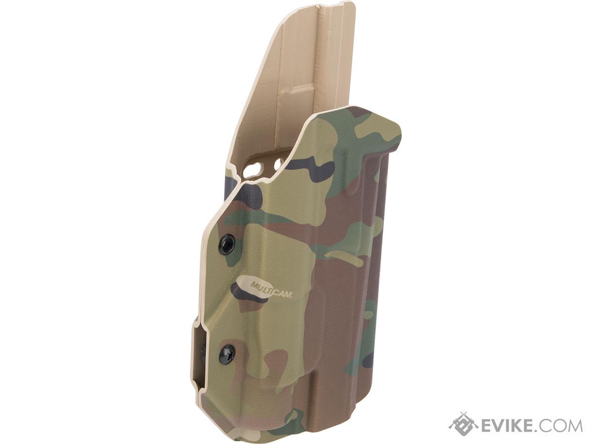 MC Kydex Airsoft Elite Series Pistol Holster for CZ P-09 w/ TLR-1 Flashlight (Model: Multicam / No Attachment / Right Hand)
