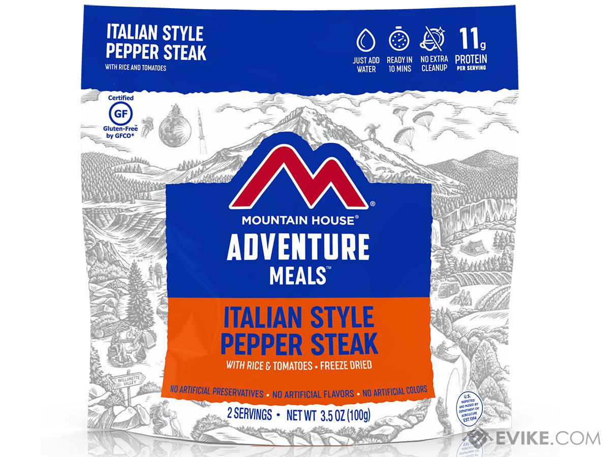 Mountain House Freeze Dried Camping Food (Menu: Italian Style Pepper Steak with Rice and Tomatoes / Entree)