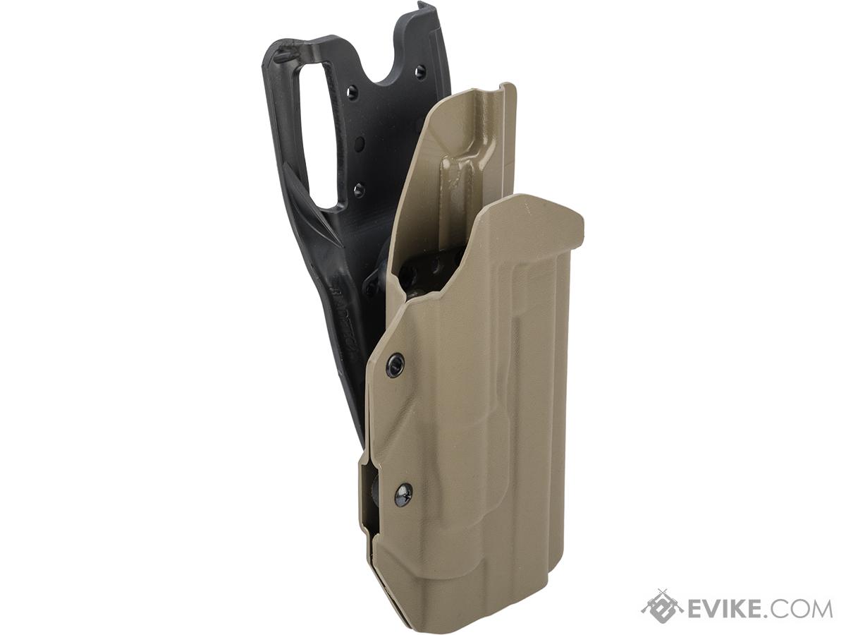 MC Kydex Airsoft Elite Series Pistol Holster for 1911 w/ TLR-1 Flashlight (Model: Flat Dark Earth / Duty Drop / Right Hand)