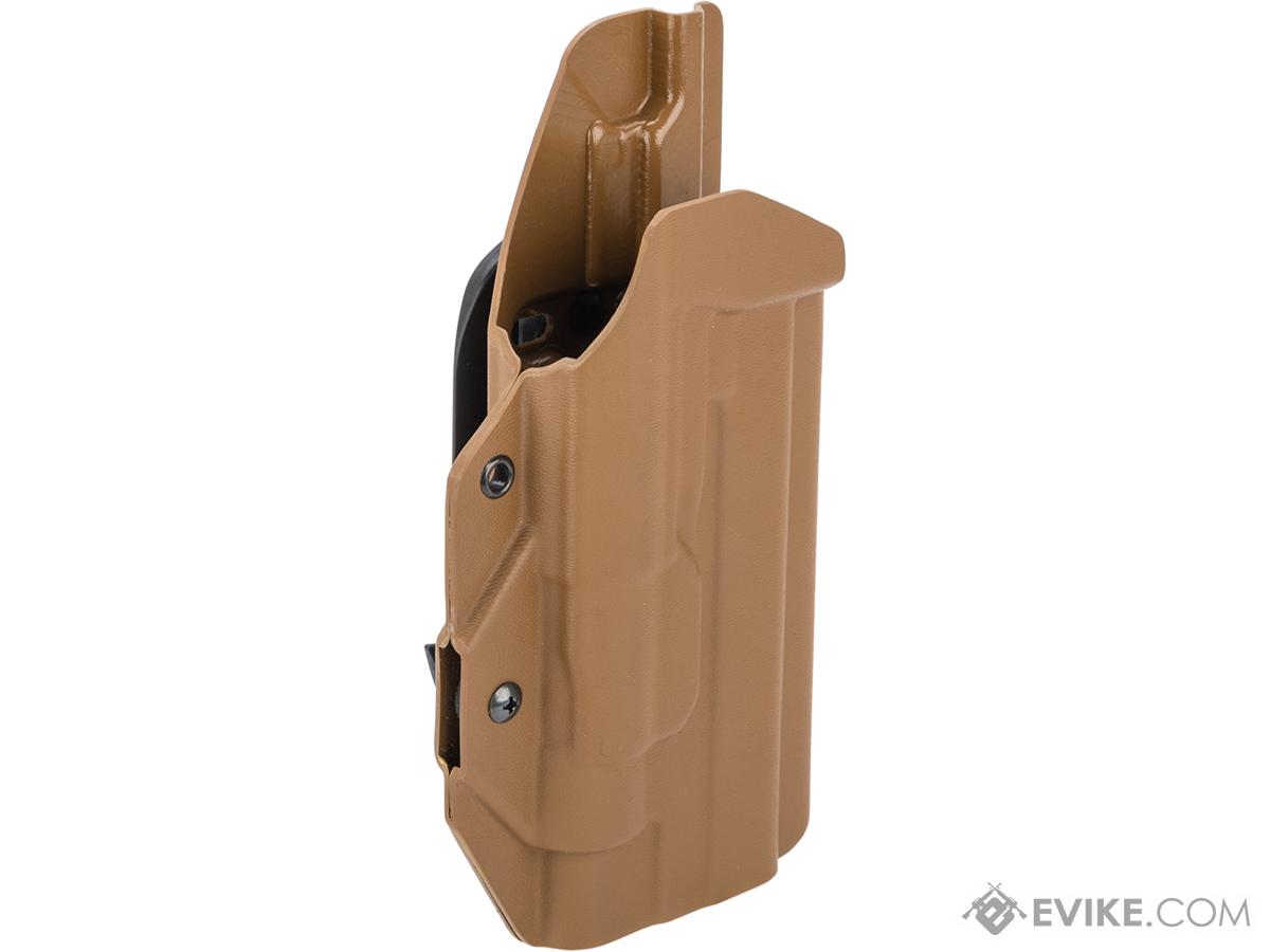 MC Kydex Airsoft Elite Series Pistol Holster for 1911 w/ TLR-1 Flashlight (Model: Coyote Brown / MOLLE Mount / Right Hand)