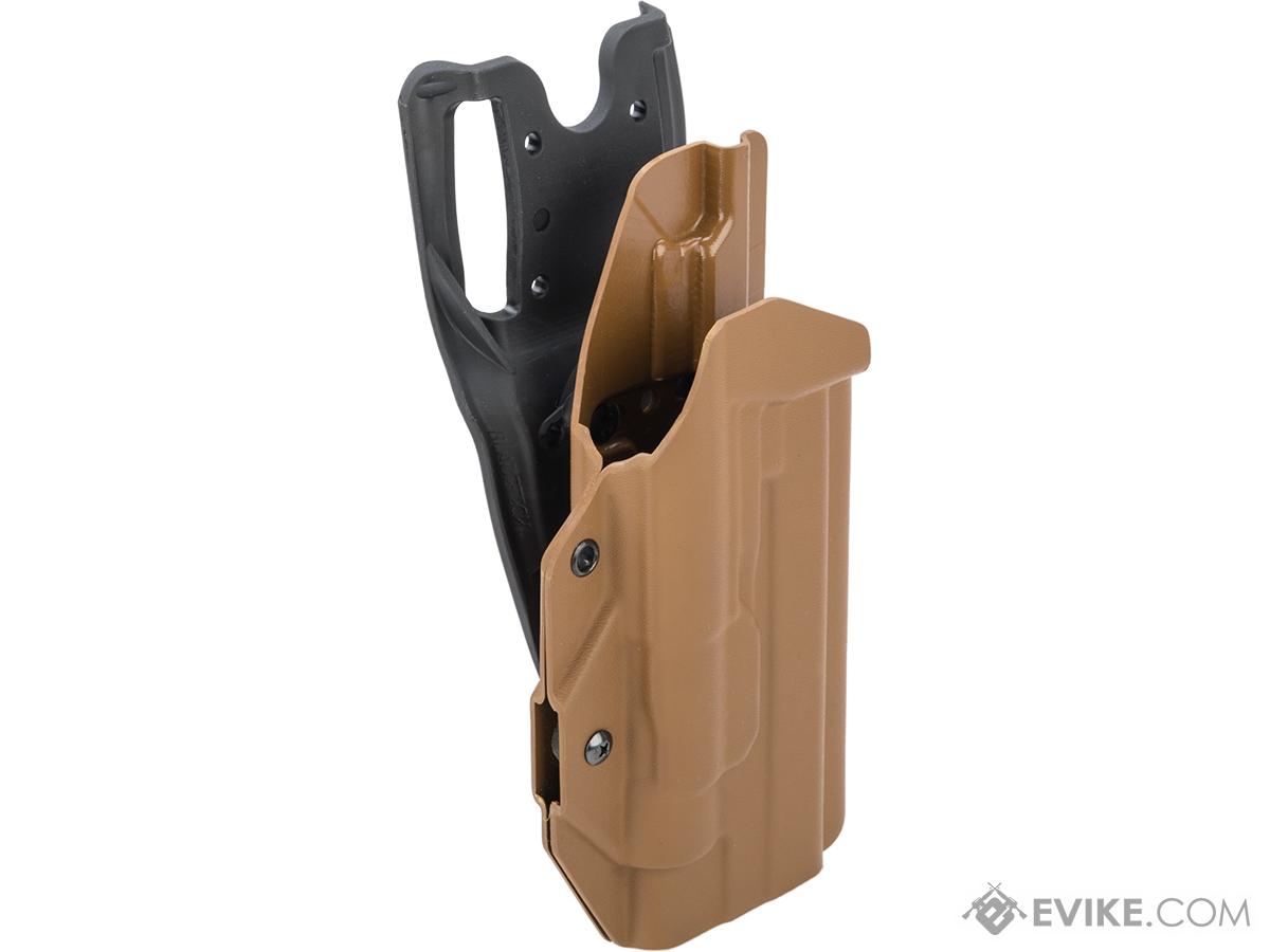 MC Kydex Airsoft Elite Series Pistol Holster for 1911 w/ TLR-1 Flashlight (Model: Coyote Brown / Duty Drop / Right Hand)