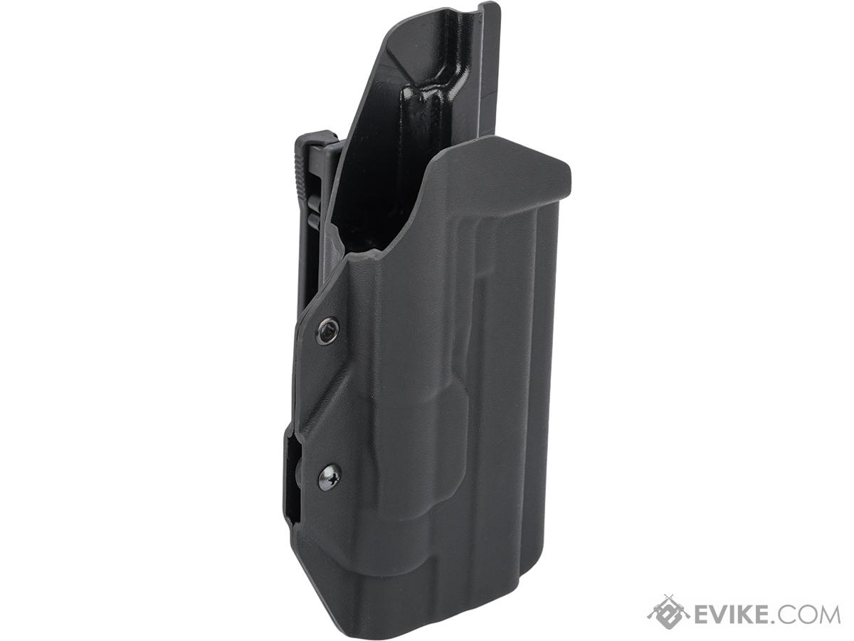 MC Kydex Airsoft Elite Series Pistol Holster for 1911 w/ TLR-1 Flashlight (Model: Black / TEK-LOK Black / Right Hand)