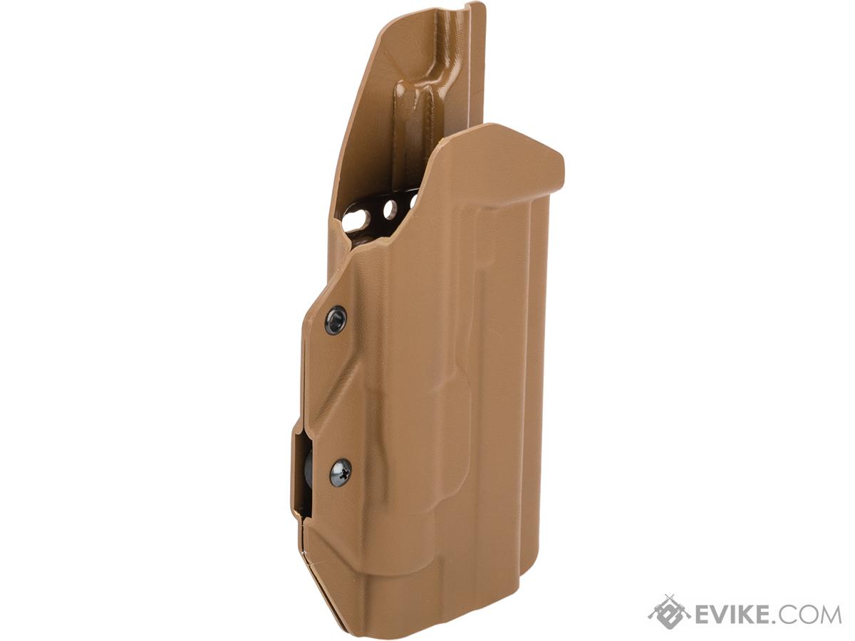 MC Kydex Airsoft Elite Series Pistol Holster for 1911 w/ TLR-1 Flashlight (Model: Coyote Brown / No Attachment / Right Hand)