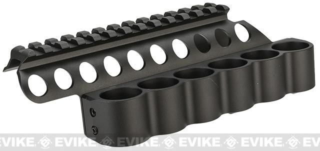 G&P Shotshell Receiver Rail for Tokyo Marui 870 Series Airsoft Shotguns (Length: Short / Black)