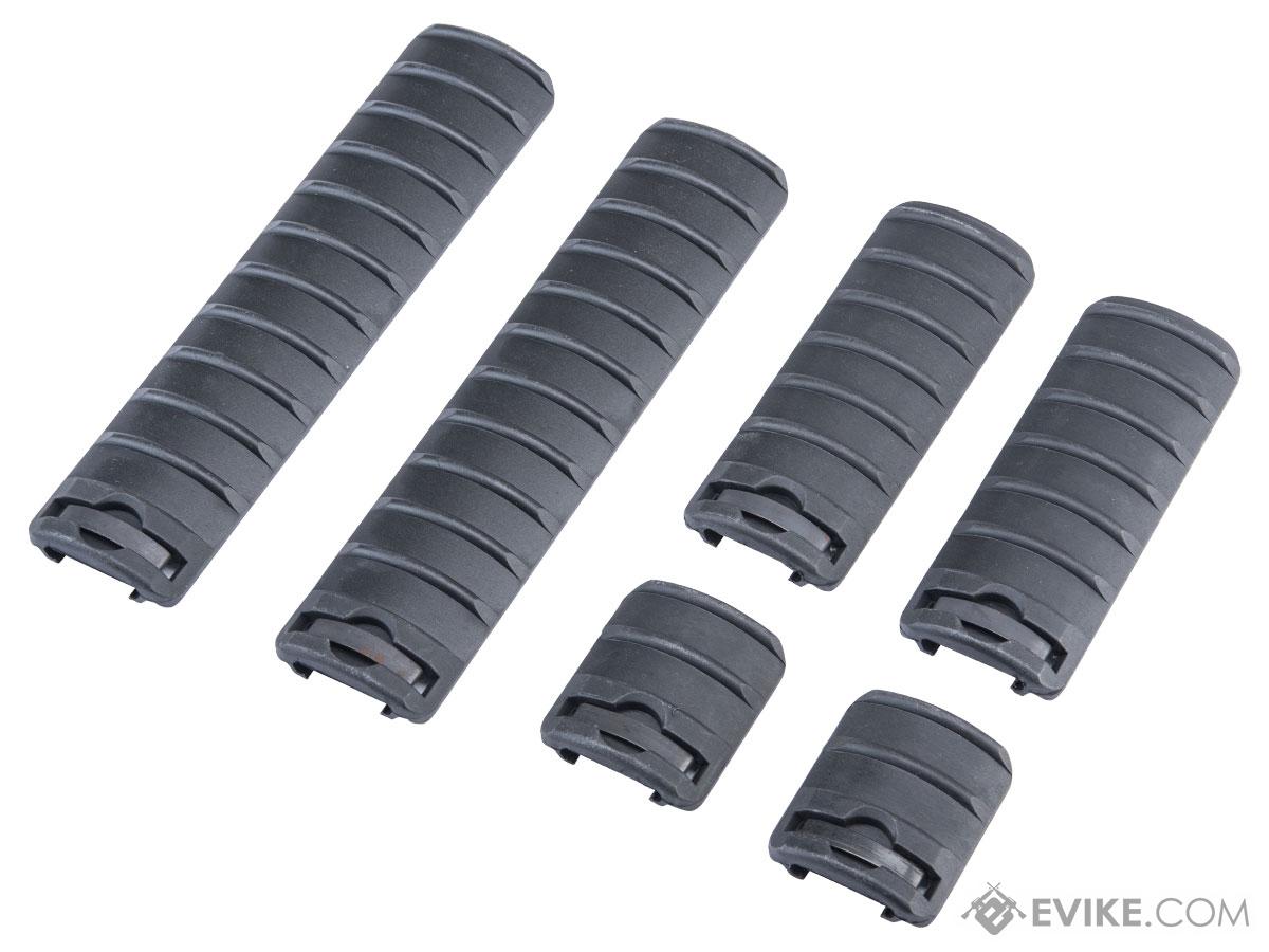 Matrix 6 Piece Airsoft Rail Cover Set 2-6-10 Rib set (Color: Black)