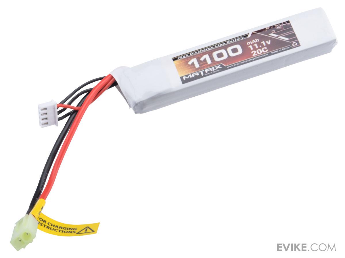 Matrix High Performance 11.1V Brick Type Airsoft LiPo Battery (Model: 1100mAh - 20C / Small Tamiya)