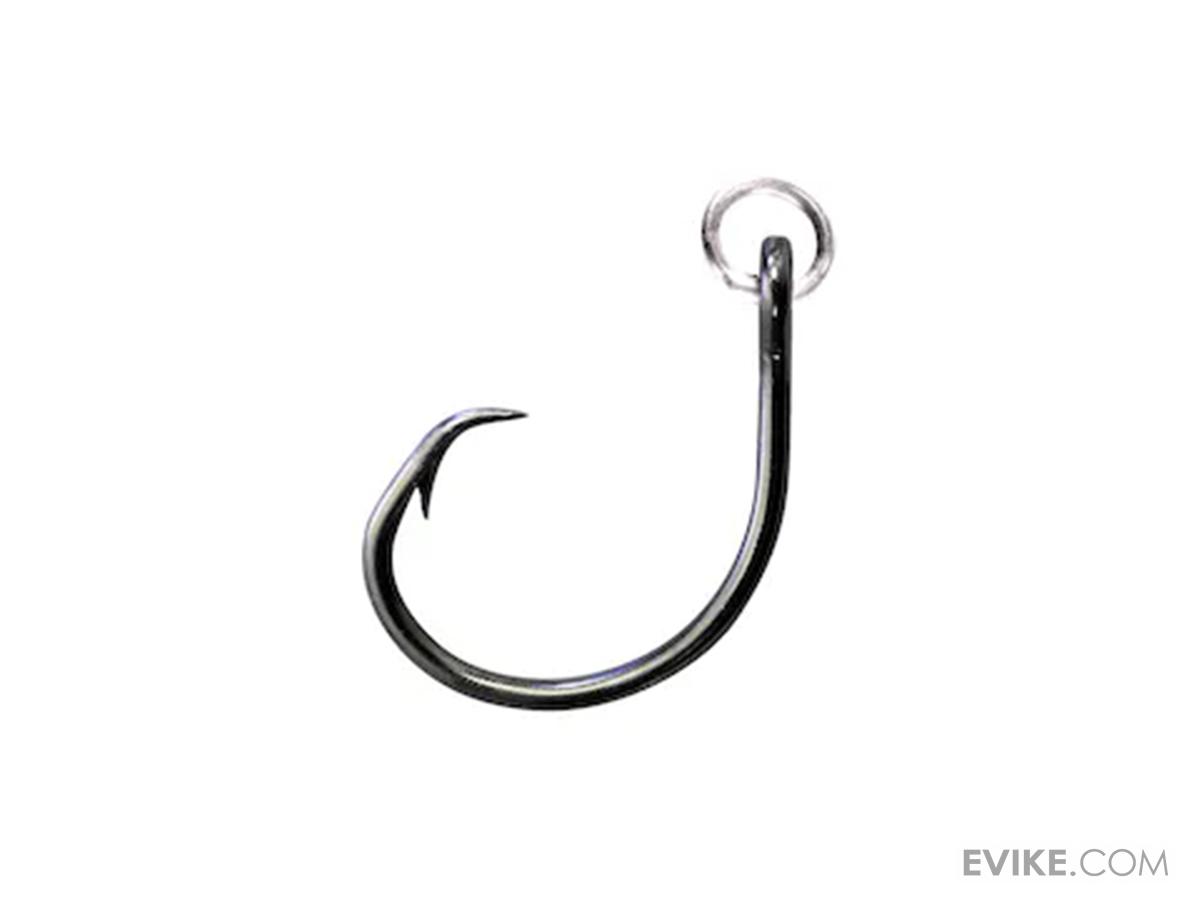 Mustad Ringed Demon Offset Circle 4X Strong Black Nickel Hook (Model: 9/0 / Set of 6)