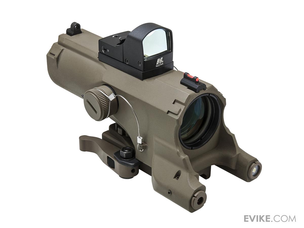 実物 NcSTAR VISM 4×34mm DUO スコープ ドットサイト NcStar / VISM ECO 4x34 Scope w/ Green Laser, Nav LED, and Blue