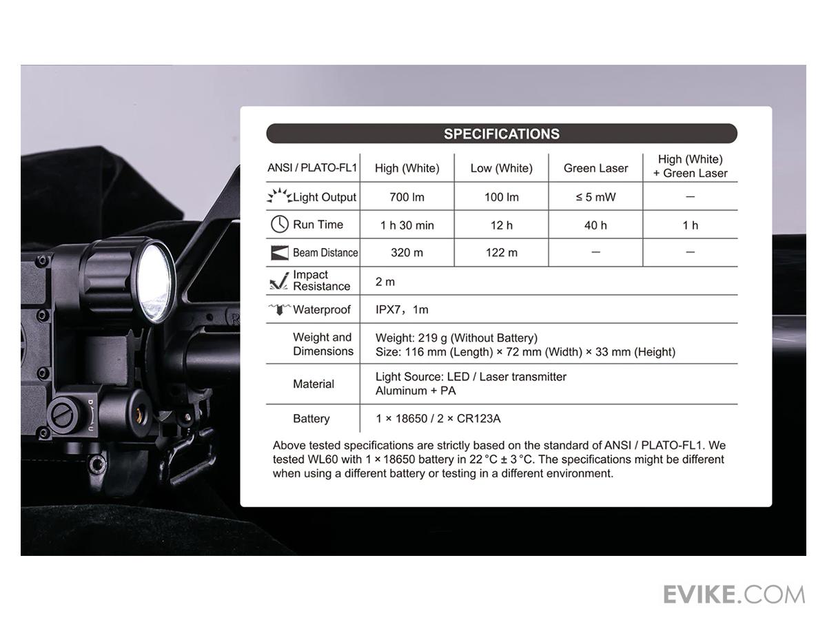 Nextorch 700 Lumen Tactical Rifle Light & Laser Aiming Module