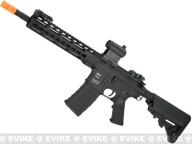 Classic Army Polymer KM10 M4 Airsoft AEG Rifle w/ 10 KeyMod Handguard (Color: Black / Buffer Tube Stock)