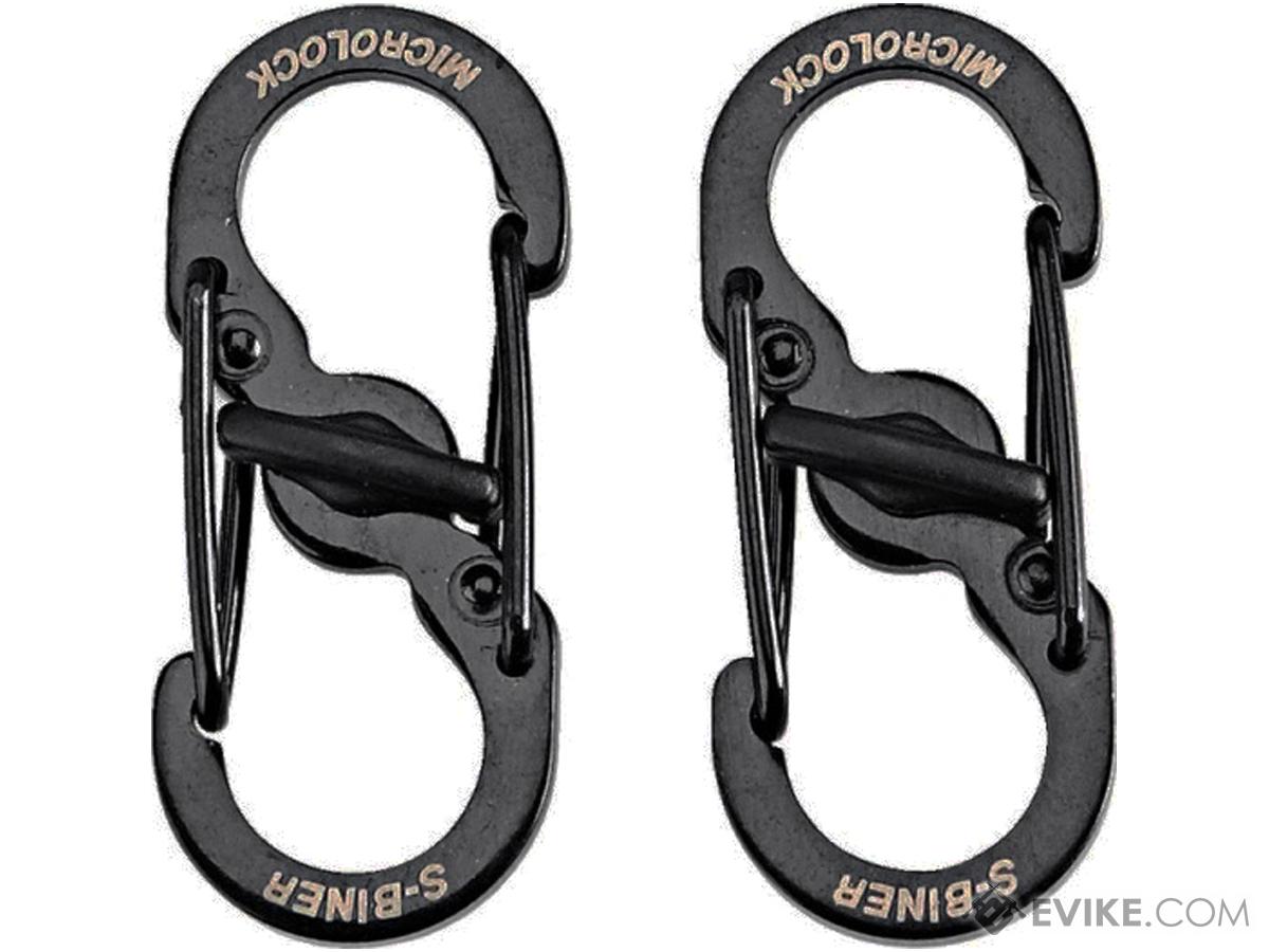 Nite Ize S-Biner MicroLock Stainless Steel Carabiner (Color: Black / 2 Pack)