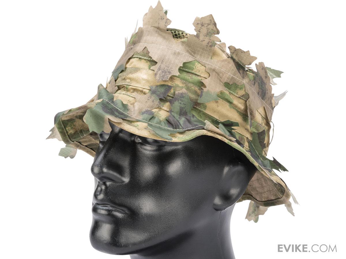 SUNRIS 3D Leaves Boonie Hat - Jungle Camo Tactical Hat For Men, Airsoft, Hunting, Sun Protection, 100% Cotton